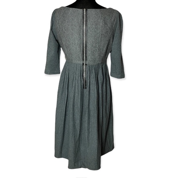 Phoebe Couture womens empire waist pleated wool scoop neck babydoll dress size 8 - Picture 2 of 12